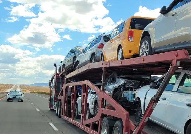 Cars on a car Hauler